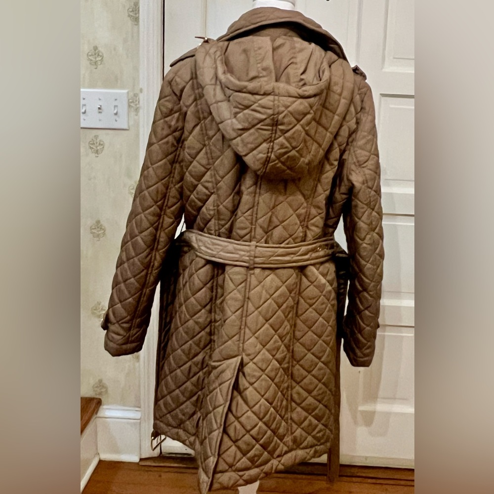 Michael Kors Quilted Tan Trench Coat - Picture 7 of 11